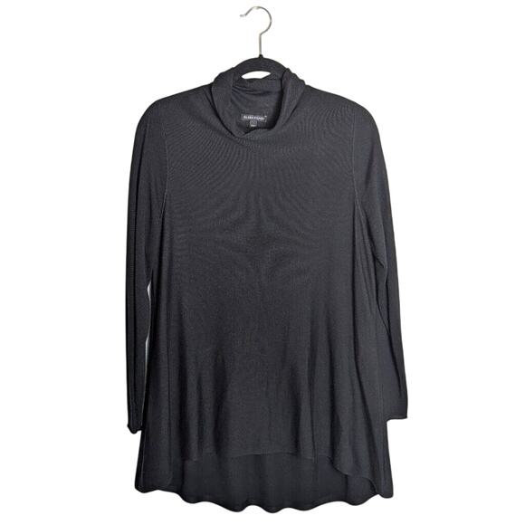 Eileen Fischer Merino Wool Black Cowl Neck Tunic Top Women Size M Mature Office - Picture 1 of 16